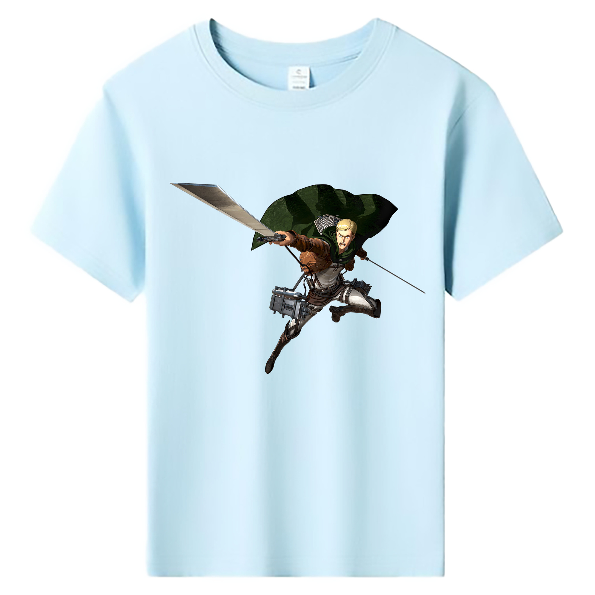（画像用） 進撃の巨人 エルヴィン・スミス Attack on Titan Erwin Smith 綿100％キッズTシャツ（フロントプリント）